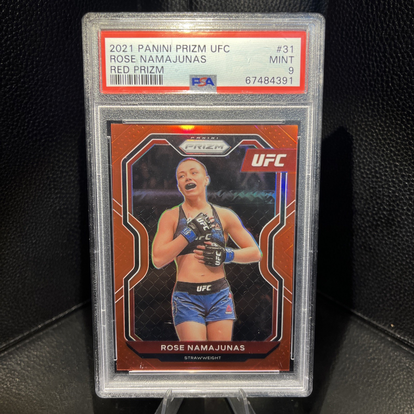 2021 Panini Prizm UFC Rose Namajunas Red Prizm /275 PSA 9 #31