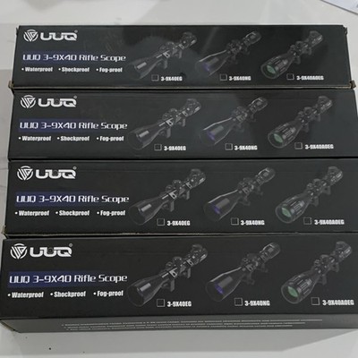 4 Pack UTG 3-9X40 Rifle Scope 40mm Black Waterproof Shockproof Fogproof