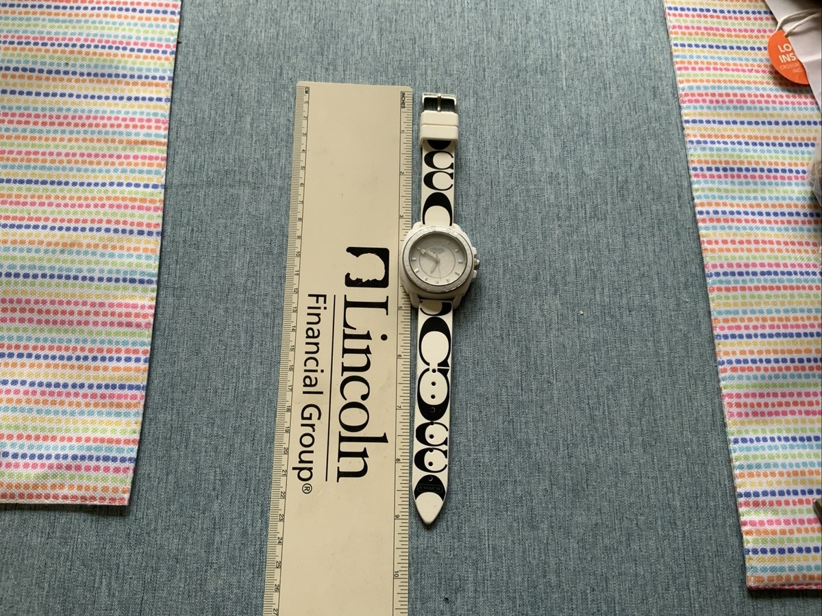 Coach Boyfriend Women 40MM Watch White Silicone Band Black 