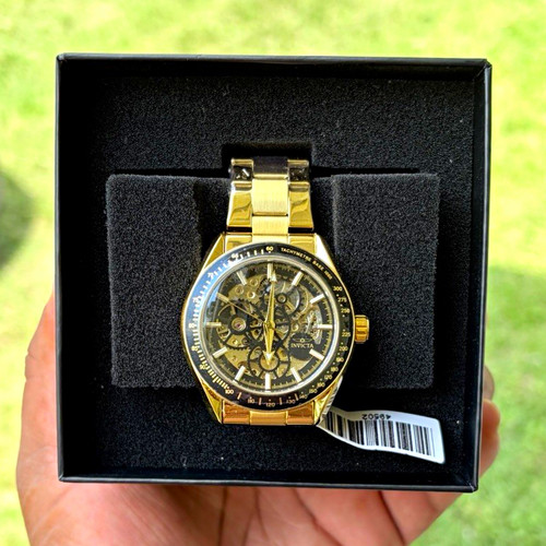nvicta Objet D Art Excelsior Automatic Men's Watch w/ Skeleton Dial - 43mm. Gold