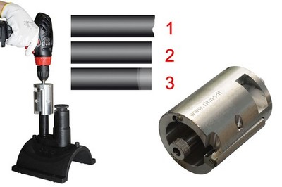 Ritmo 63mm Turbo PE Rohrschaber + Facer für Bohrer Gas/Wasser ELEKTROFUSION Maske