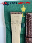 Rolex 19mm Brown Crocodile Leather Band W 𝐑𝐎𝐋𝐄𝐗 Silver Crown Buckle NOS 💥 — photo 2