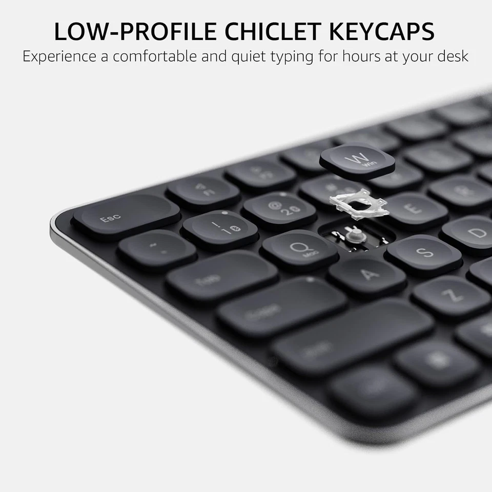 Rapoo E9050L Ultra-Slim Wireless Keyboard – 78-Key, BT/2.4G, Rechargeable - Image 4 of 4
