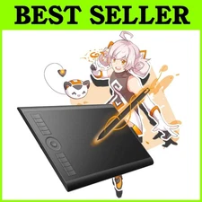 M10K 10x6" Drawing Tablet, Battery-Free Stylus, 8192 Levels