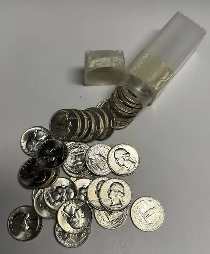 GEM BU Roll of 1959-P Washington Silver Quarters, 40 Uncirculated Coins U.S.