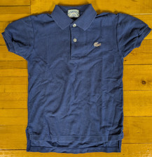 VTG 80s Izod Lacoste Youth 10 Short Sleeve Polo Shirt Blue Crocodile Japan 5T