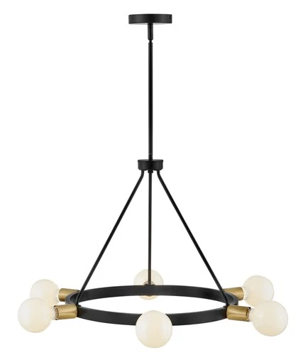 Lark 83616 Orla 6 Light 24"W Ring Chandelier - Black - Picture 12 of 12
