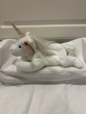 Ty Beanie Baby Mystic Retired Unicorn 1994 MWMT Rainbow Mane Iridescent Horn