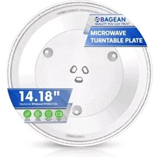 Microwave Plate Replacement 14 1/8 inch Fits W10531726 Whirlpool Microwave Glass