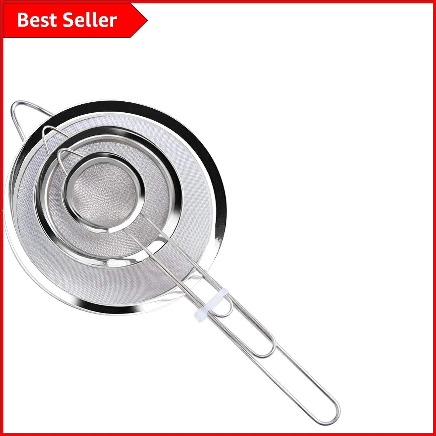 Professional Stainless Steel Sieve Set 7, 12, 18cm - Food Strainer Essentials