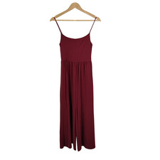 Quince Women Tencel Jersey Wide Leg Jumpsuit Wine Basic Sleeved Dress S