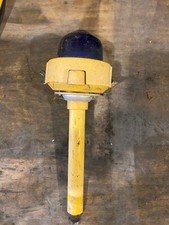Vintage Airport Runway Side Guide Light Airplane Plane Base Blue Lens