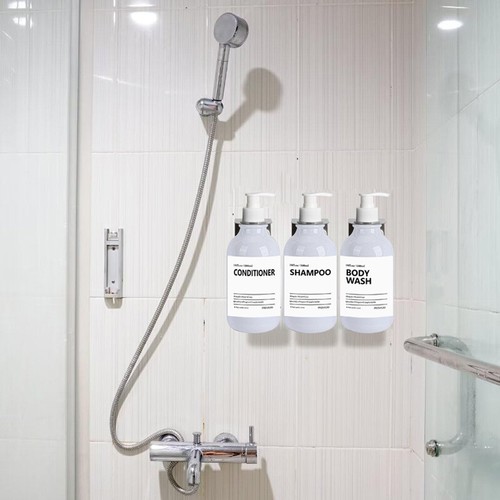 500ml Soap Dispenser With Labels Liquid Lotion Bottle Holder Wall Mounted Hook - Picture 22 of 39