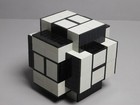 450+ Legos (1 lb 11 oz) makes 18 Piece PUZZLE Burr MADE FROM Gray LEGOs w/ info — photo 1