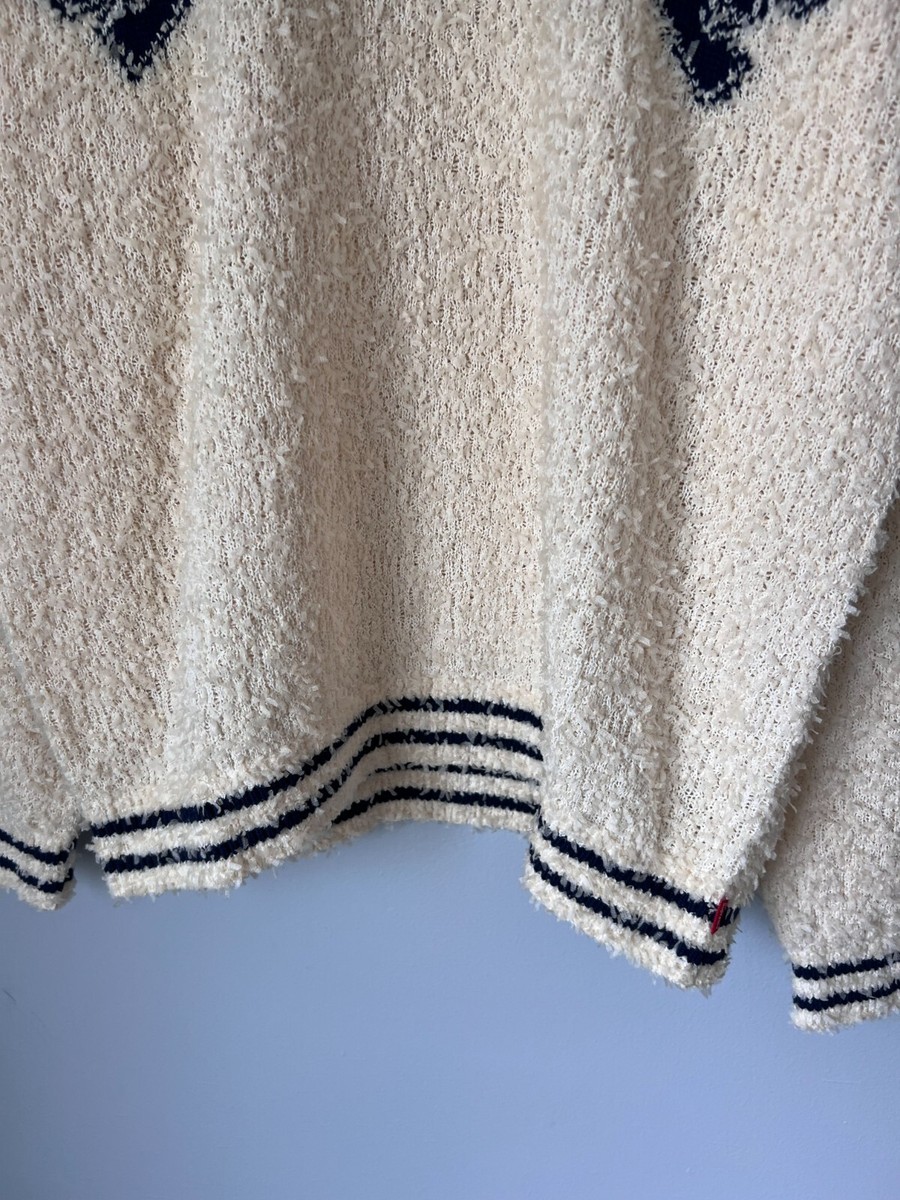 Supreme Textured Arc Logo Sweater - Size Large - Cream - NEW Supreme Textured Arc Logo Sweater - Size Large - Cream - NEW