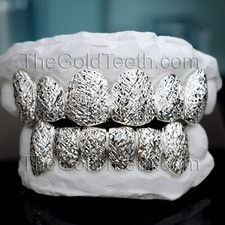 Custom Grillz .925 Sterling Silver Trillion Cut Handmade Real Grill Teeth