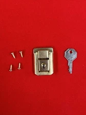 Replacement Brass Latch with Key and Screws for Wood Display Cases