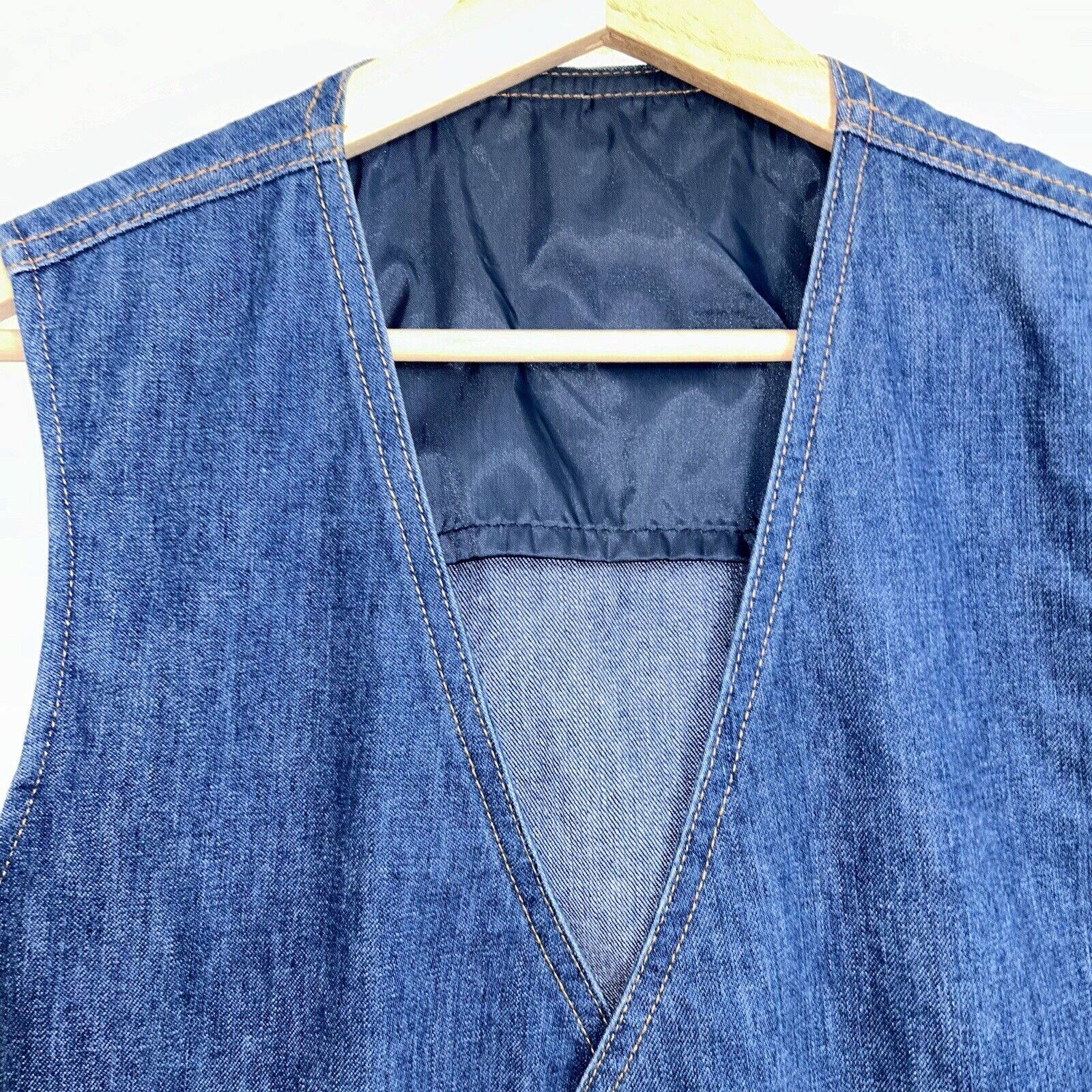 Vintage Lee Set Sanforized Denim Blue Jean Vest U… - image 4
