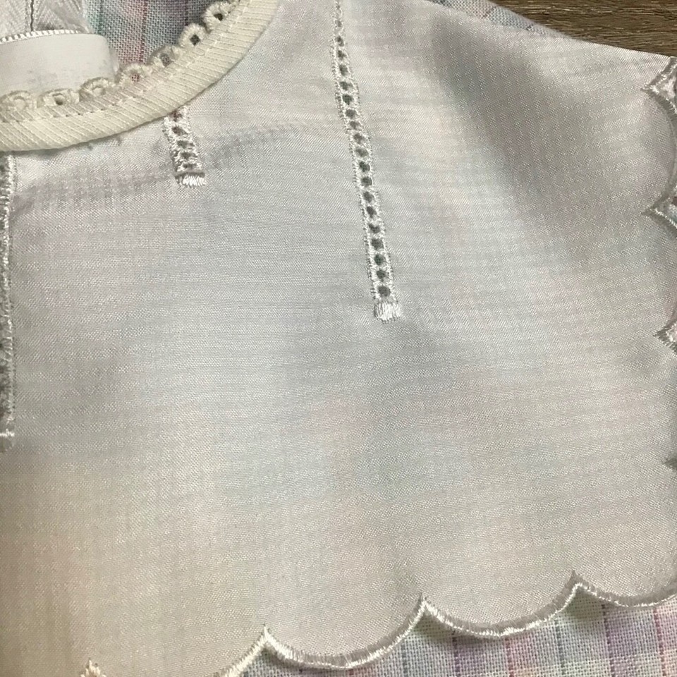 VTG Dress Girls Size 12 Bib Chest Short Sleeve Plaid Spring Easter