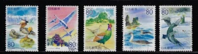 Japan 2006 Prefectural Stamps Birds of Chugoku Complete Used Set Sc# Z786-Z790