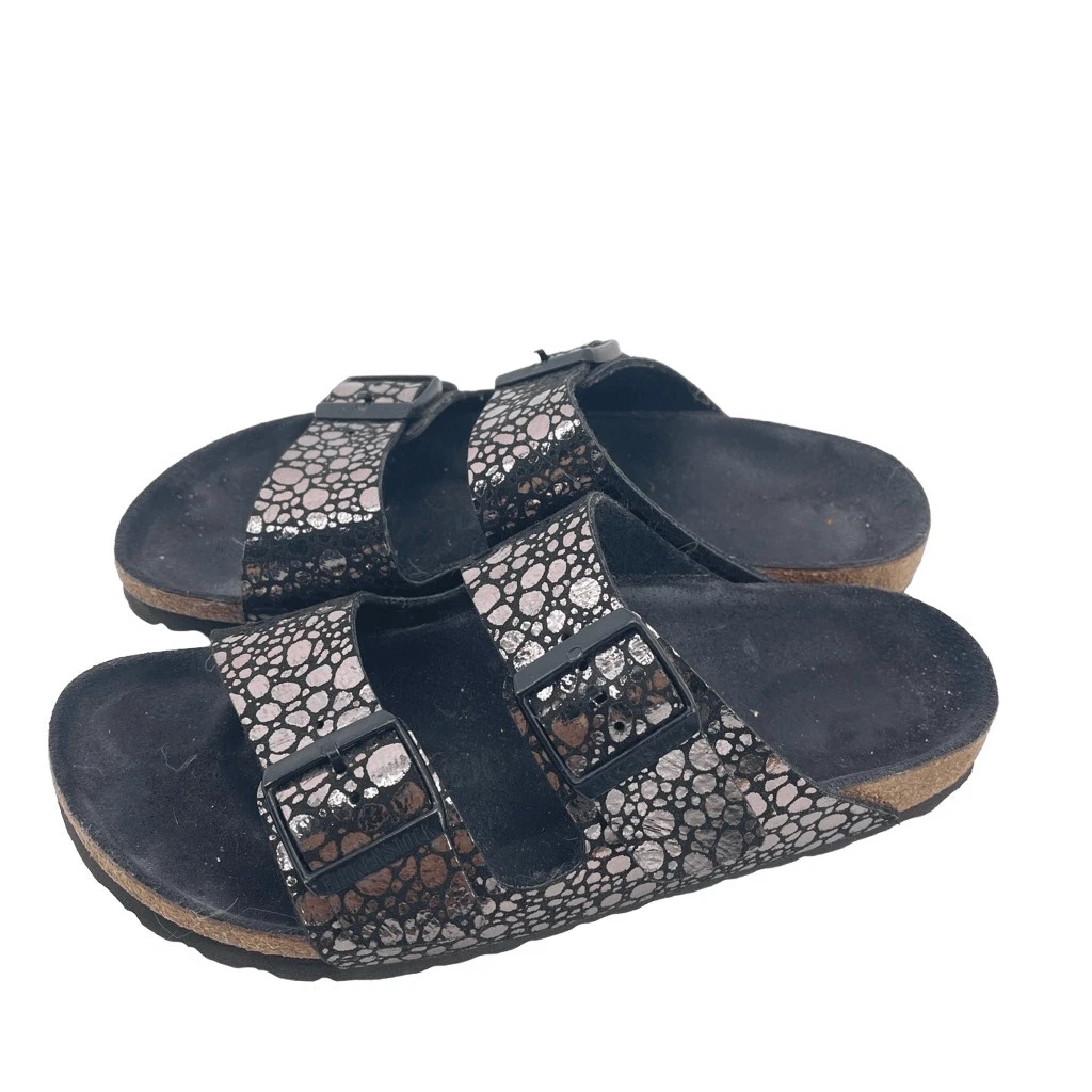 Birkenstock arizona metallic stones black top