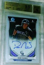 2014 1st Bowman Chrome Dom Nunez AUTO BGS 9.5 10 MLB CUBS baseball card ROCKIES 