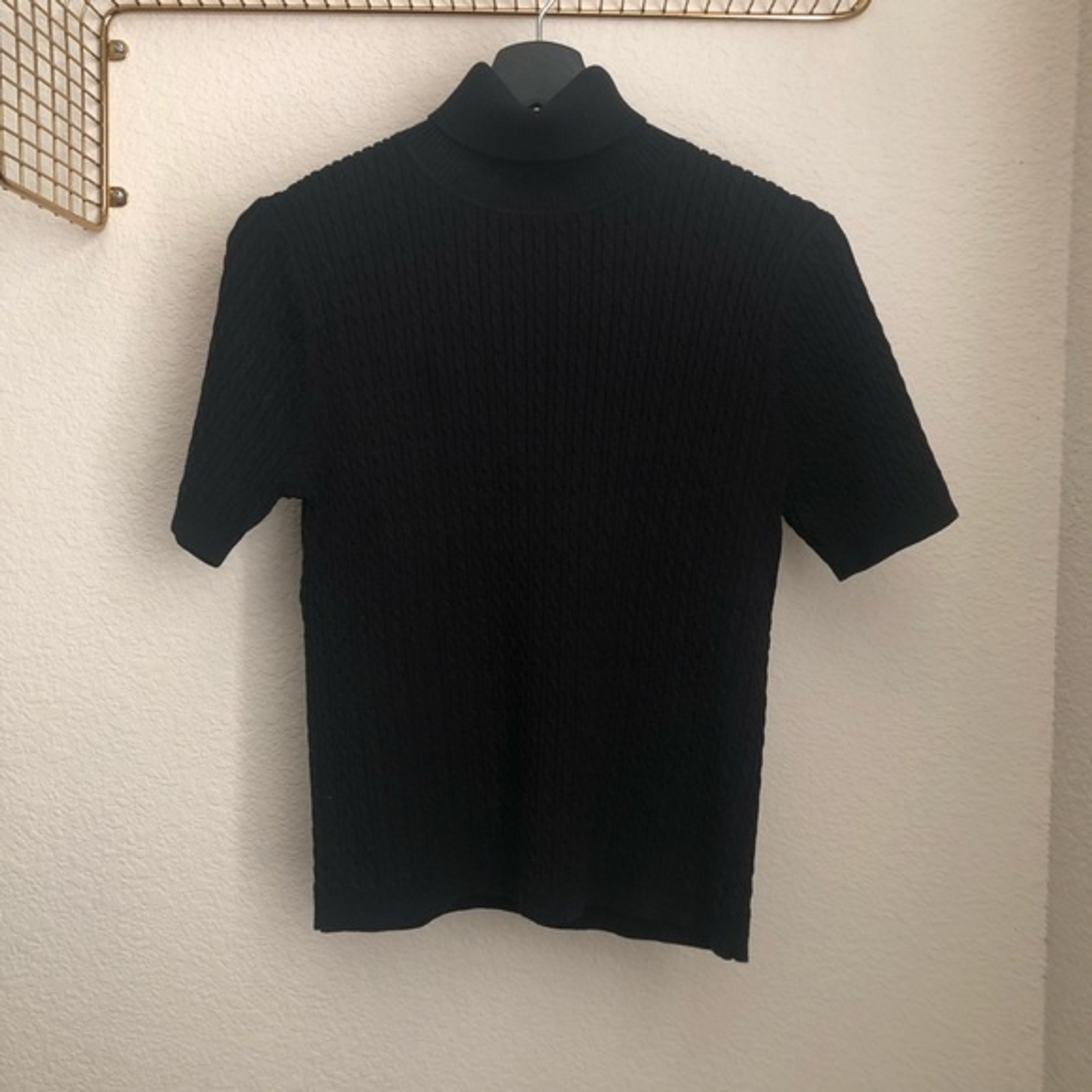 Women’s Black Pendleton Ribbed Cable Knit Mocknec… - image 1