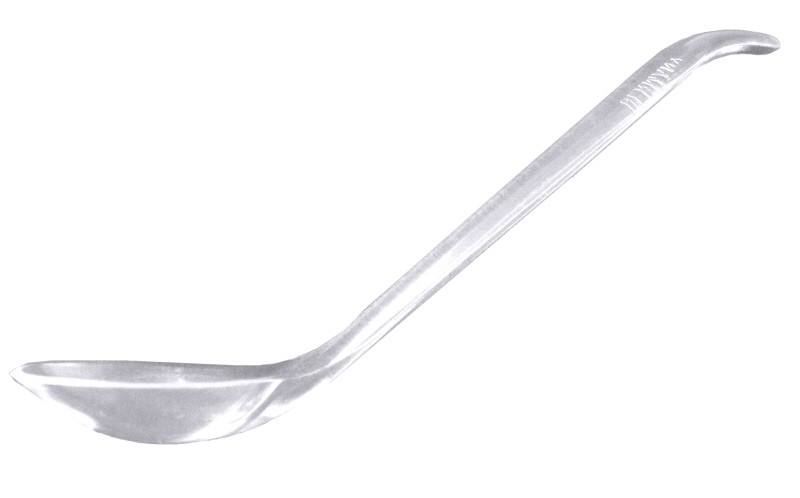 Senflöffel aus klarem SAN Kunststoff, ovale Laffe / Länge: 10 cm