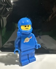 LEGO Classic Blue Spaceman  W/ Moto Helmet And Oxygen Tank UV Print