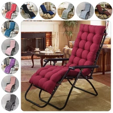 Thickened Lounge Chair Cushion Tufted Seat  Outdoor Chaise Bench Pad 51"/61"/63"