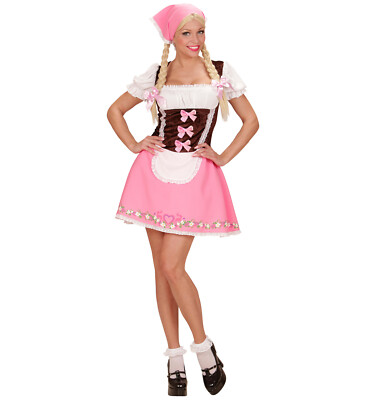 bavarian Girl Bayerin Kleid Dirndl Petticoat Halstuch Kostüm Karneval Größe M