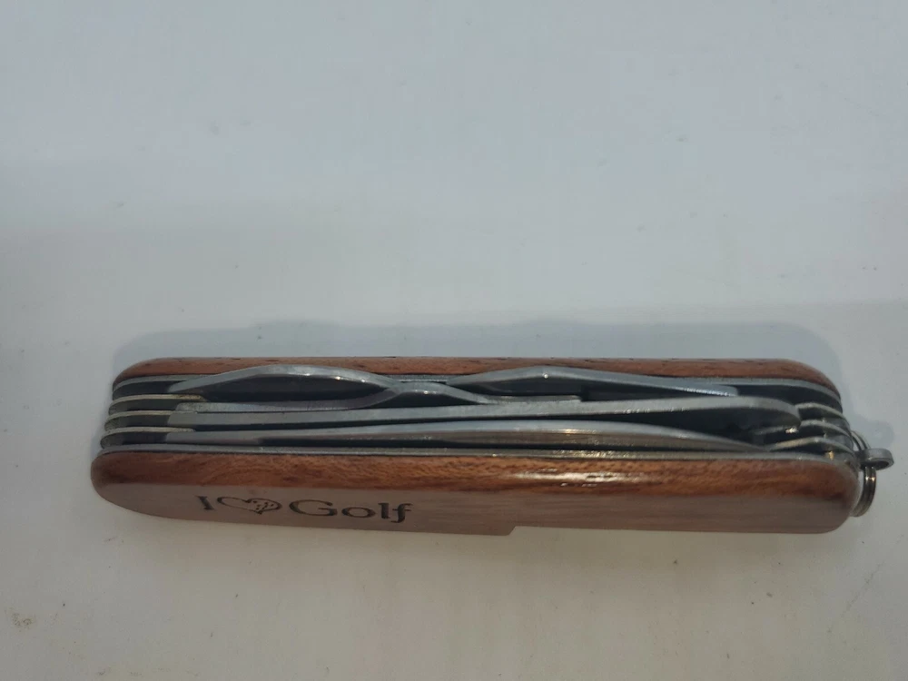 Multi-tool Pocket Knife I Love Golf Kansas Buffalo Engraved  On Wood  Handle