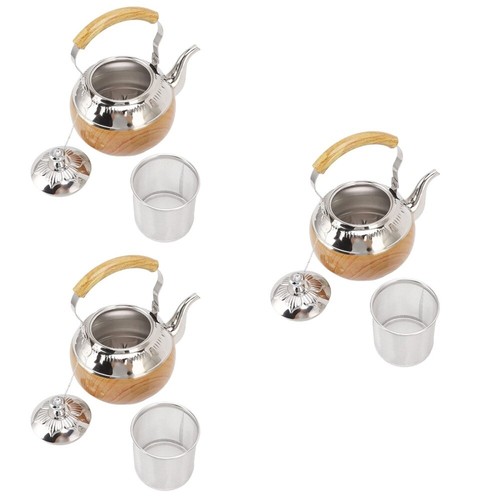 3 Pieces Desktop Teapot Decor Stainless Steel Travel Office eBay