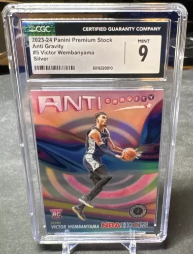 Victor Wembanyama RC Anti Gravity Silver 2023-24 NBA Hoops Premium CGC 9