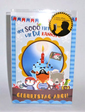 Aktive Geburtstagskarte für Kinder,bentino, Pirat , Kerze zum Auspusten , Musik