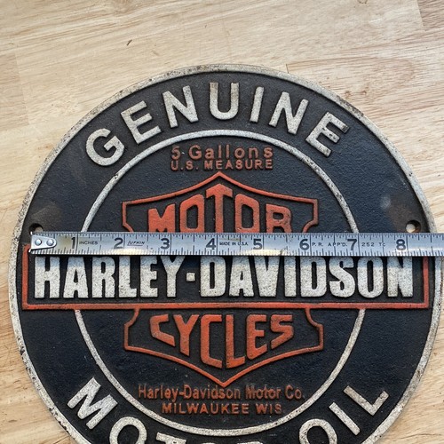 Harley Davidson Cast Iron Sign Plaque Motorcycle Garage Fatboy Collector 3 + LBS - Picture 10 of 12