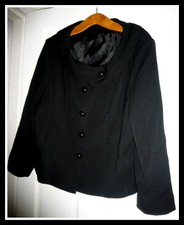 Bm Lovely Black  Lined Jacket  - Size 20 - Nice Features