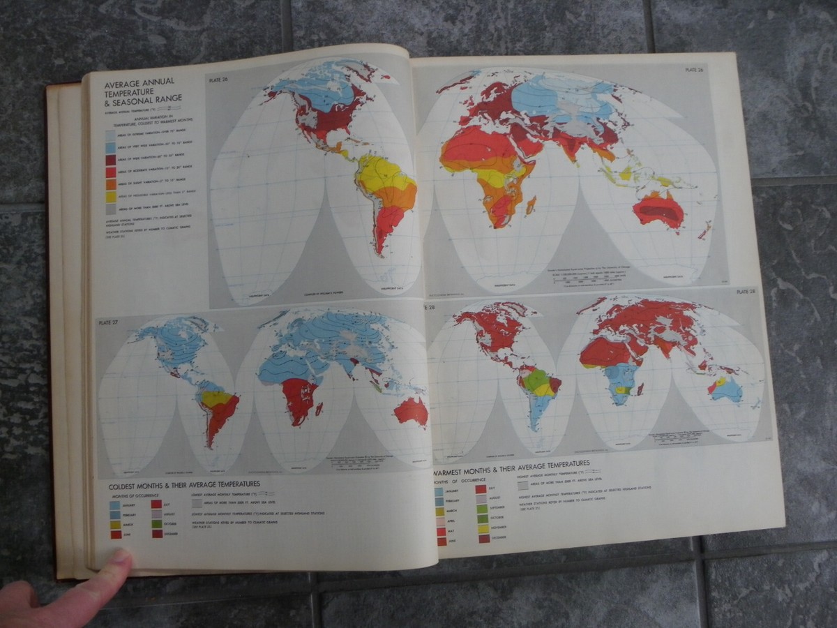 1957 Unabridged Encyclopedia Britannica World Atlas-World