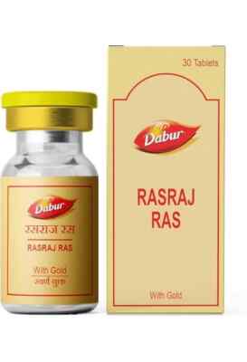 Dabur RASRAJ Ras with Gold Tablets (30tab) Herbal Ayurvedic Wellness