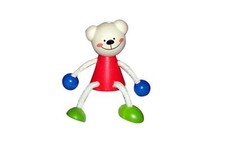 Wooden Toy Swing Figure Bear 100x70x110mm NEW Figure Spring