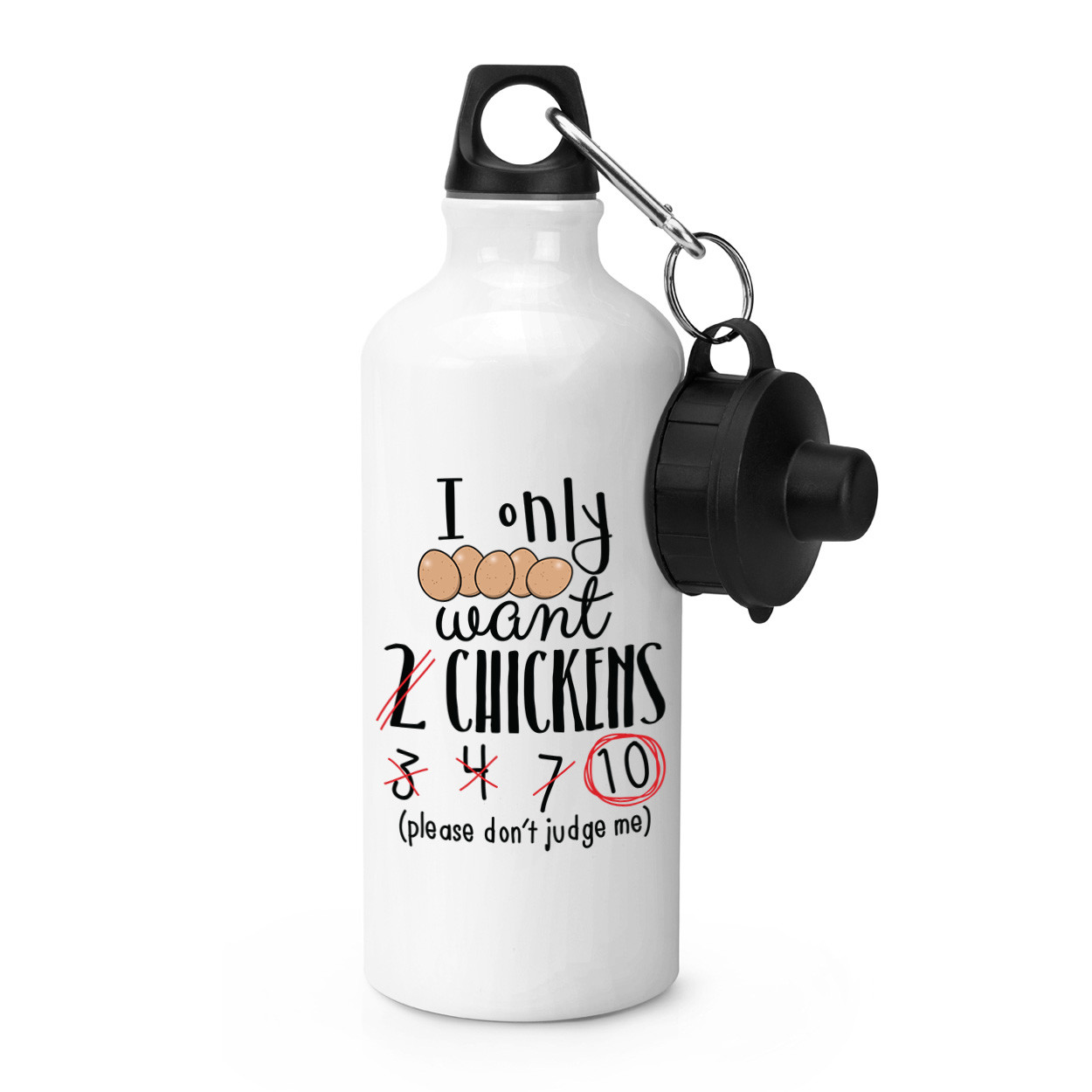 I Only Want 2 Chickens Sports Drinks Bottle Camping Flask - Funny Animal Pet