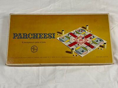 PARCHEESI 1959 Gold Edition Selchow & Righter Game 100% Complete