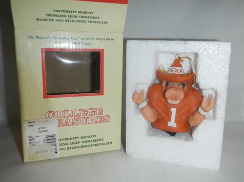 University of Texas UT Longhorns Bevo Mascot Swinging Legs Christmas Ornament
