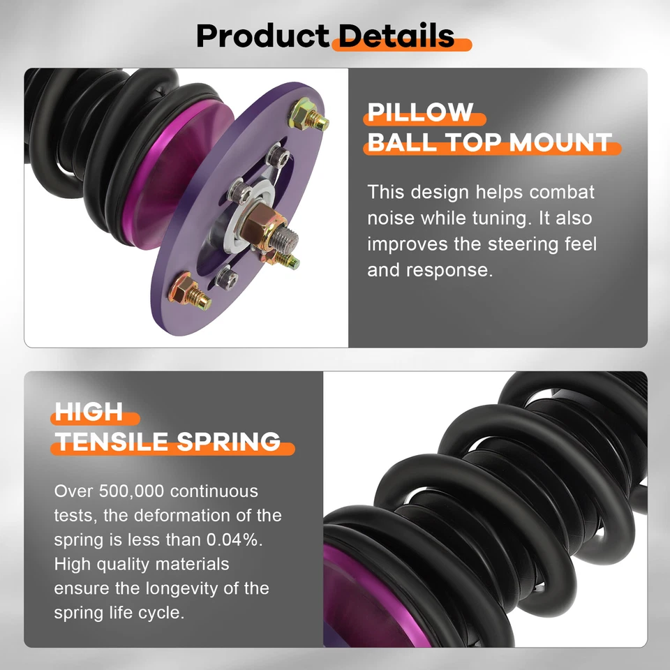 Coilovers For 2001-2005 BMW E46 320i 325i 330i Struts Suspension Springs Kits Foto 3 de 4