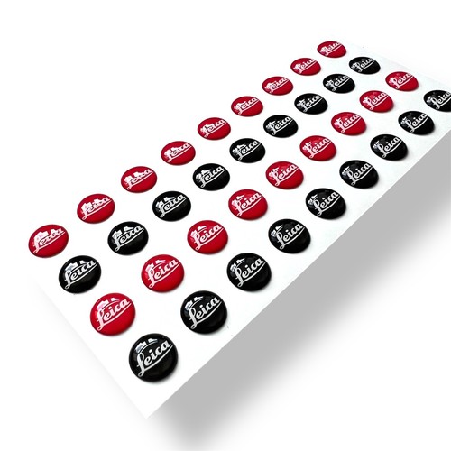 Leica 3D domed 10mm red/black stickers set 36pcs - Picture 2 of 4