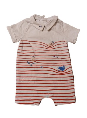 Sergent Major Strampler Overall Romper ecru weiß rot gestreift Gr 68 6 Monate...