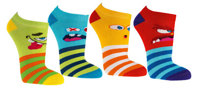 Kinder Sneaker Socken Sneakers-Söckchen Monster Computermotive '3 Paar' CH-183