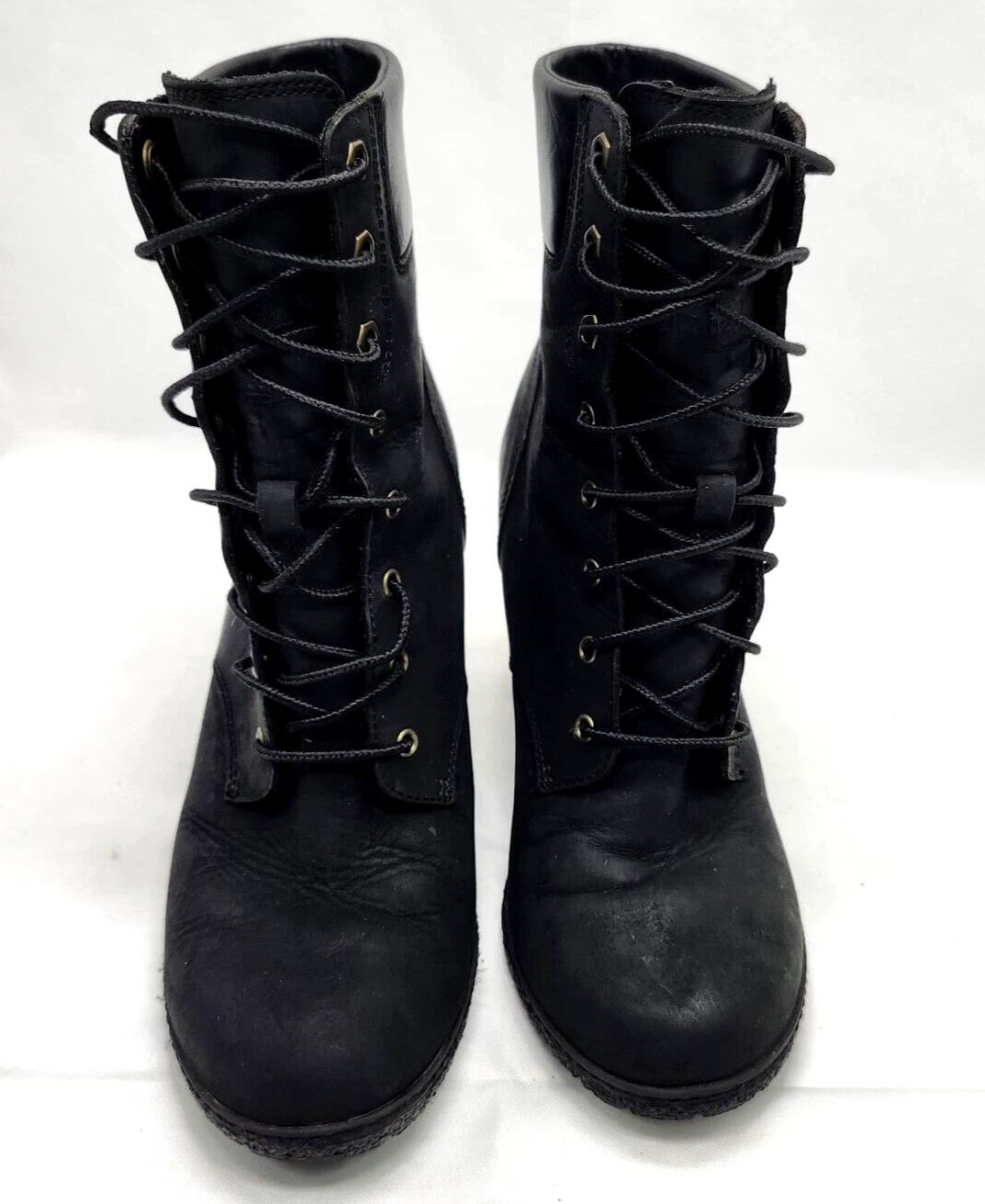 Stivali Timberland Glancy donna misura 8 5 pelle 3 5” gomma tacco nero 8432A