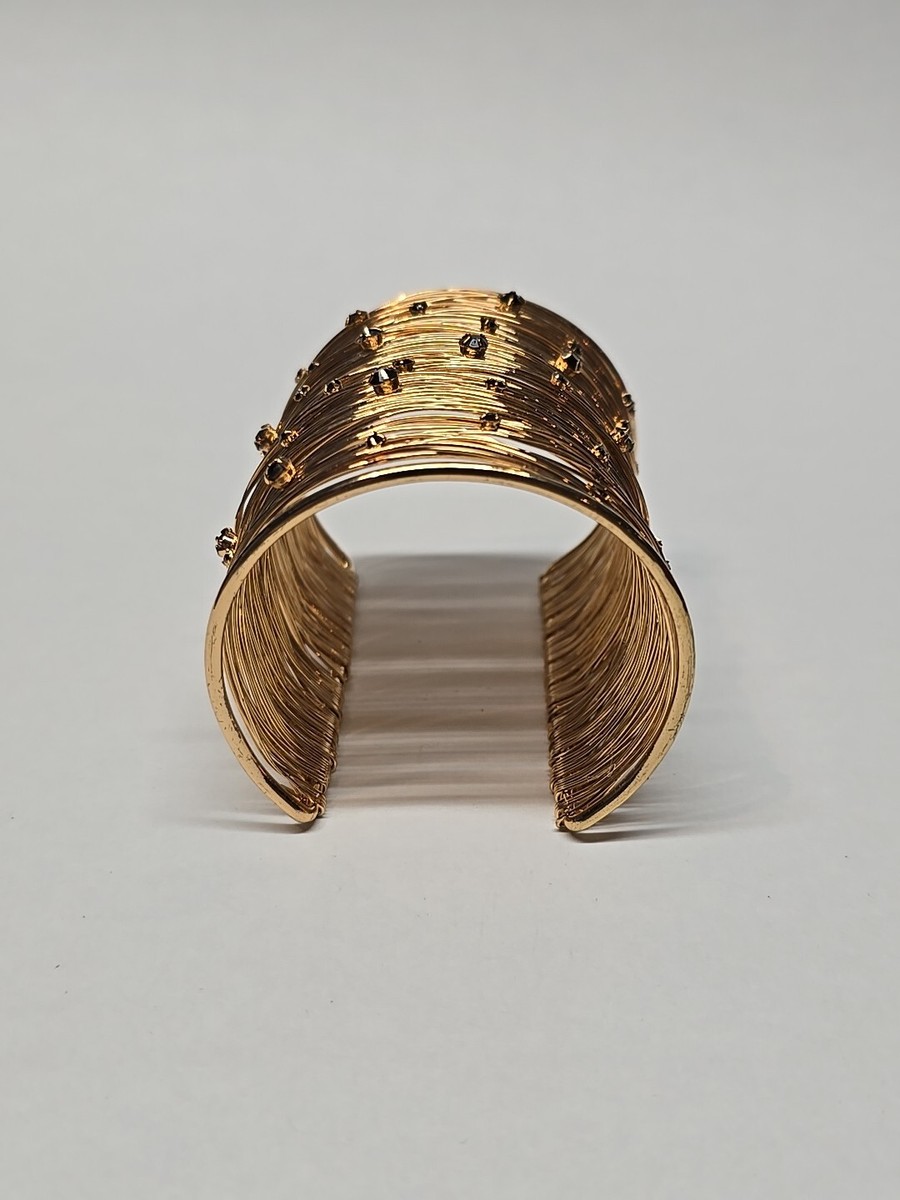 ★ドイツ発*ZARA*新作*Origins-ENGRAVEDストーンリング/GOLD★ NWOT Zara Rhinestone Cuff Gold Bracelet - FAST FREE SHIPPING