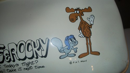 BORSA DA NOTTE VINTAGE DEADSTOCK NUOVA CON ETICHETTE TOTAL ENTERPRISE BULLWINKLE & ROCKY GIAPPONE - Foto 6 di 13